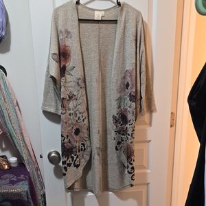 Floral Open Front Cardigan